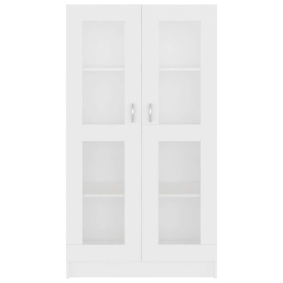 Witryna, biała, 82,5x30,5x150 cm, materiał drewnopochodny