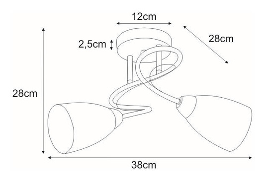 Lampa sufitowa K-JSL-6206/2 AB z serii DARIO KAJA