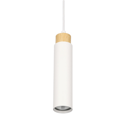 Claro lampa wisząca biały 1x15W GU10 klosz biały+drewniany  31-27764