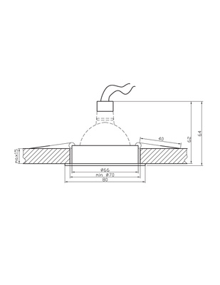 Nowoczesna oprawa wpuszczana MR16 SA-03 SNG/AL złota stała aluminium + oprawka GU10