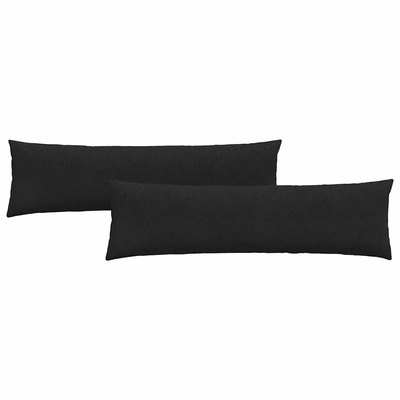 Poduszki na sofę 2 pcs Czarny 145 x 40 cm tkanina