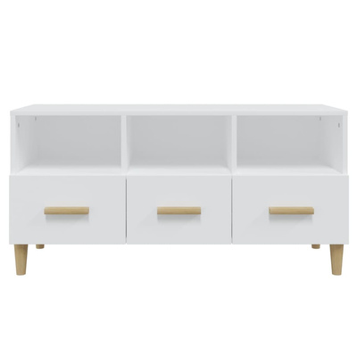 Szafka pod TV, biała, wysoki połysk, 102x36x50 cm vidaXL