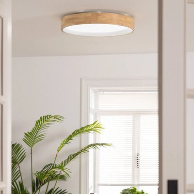 Plafon LED 16W Okrągły 40cm Naturalne Drewno 3 Barwy Świecenia CCT Abruzzo Vero