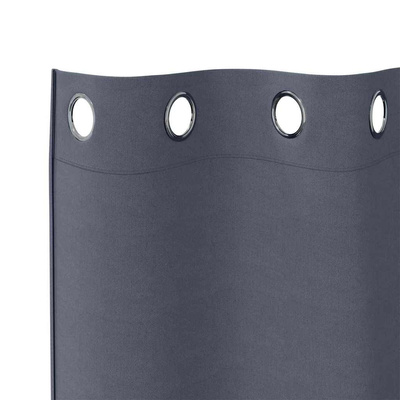 Firany blackout z kółkami 2 pcs Antracyt 225 x 140 cm Poliester