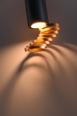 Lampa sufitowa tuba czarno-złota metalowa GU10 natynkowa Candellux