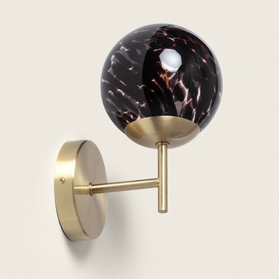 Kinkiet złoty Czarna Szklana Kula E14 Abruzzo Sfero