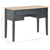 vidaXL Biurko, czarne, 109,5x45x77,5 cm, drewniane