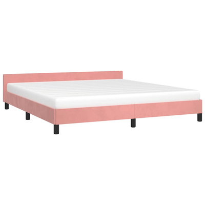 vidaXL Rama łóżka z zagłówkiem, różowa, 180x200 cm, aksamitna model standard