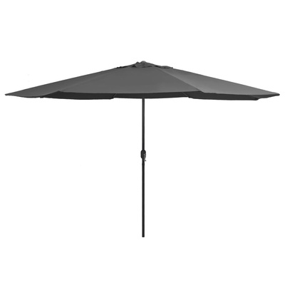 Parasol ogrodowy na metalowym słupku, 390 cm, antracytowy
