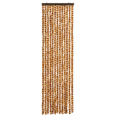 Zasłona przeciwko owadom, ochra i biel, 56x185 cm, szenil