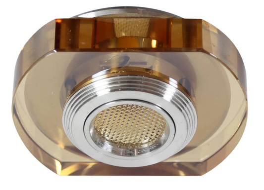 Oprawa Stropowa Candellux Ss-34 Al/Am 3W Led Cob 230V Opr. Strop. Stała Zaokrąglona Szkło Bursztynowe