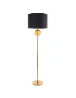 Lampa podłogowa LEONA czarna E27 100W złota