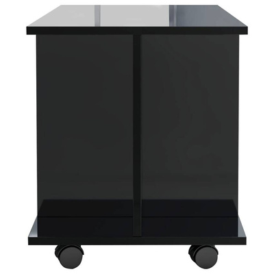 vidaXL Szafka pod TV z kółkami, wysoki połysk, czarna, 80x40x40 cm