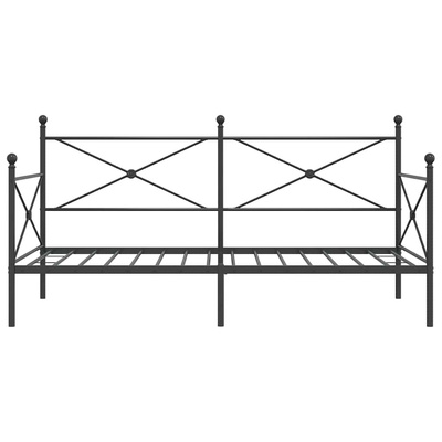 Łóżko dzienne bez materaca czarne 100x190 cm stalowe