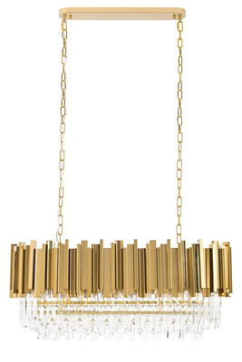 Lampa wisząca IMPERIAL LONG GOLD 90 - stal, kryształ-ADANI