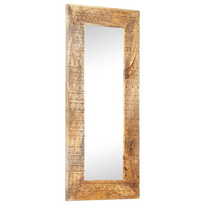 vidaXL Lustro w ręcznie rzeźbionej ramie, 110x50x2,5 cm, drewno mango