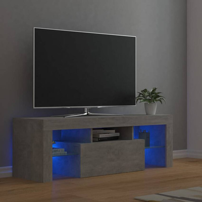 Szafka pod TV z oświetleniem LED, szarość betonu, 120x35x40 cm vidaXL