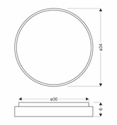 Texas lampa sufitowa plafon biały 18w LED 34 cm