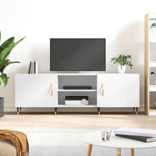 vidaXL Szafka pod TV, biała, 150x30x50 cm, materiał drewnopochodny wariant 7
