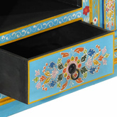 vidaXL Szafka pod TV, niebieska, 110x30x40 cm, lite drewno mango