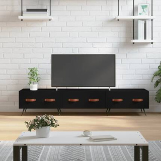Szafka pod TV, czarna, 150x36x30 cm, materiał drewnopochodny vidaXL