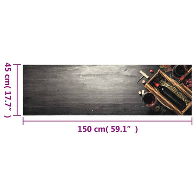vidaXL Dywanik kuchenny z motywem wina, 45x150 cm, aksamitny