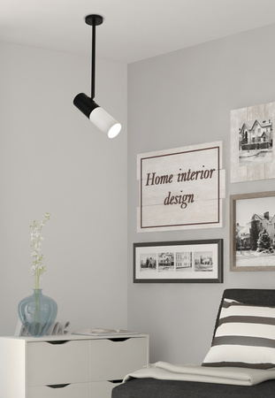 Lampa wisząca regulowana tuba czarno-biała Candellux 31-78353