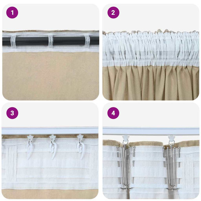Zasłony z weluru z zasłonami 2 pcs Kremowy 175 x 140 cm Aksamit
