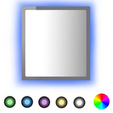 vidaXL Lustro łazienkowe LED, wysoki połysk, szare, 40x8,5x37cm, akryl