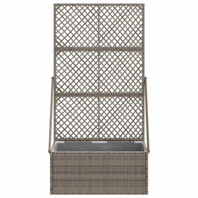 Donica ogrodowa z trellem Szary 70 x 30 x 135 cm polirattan