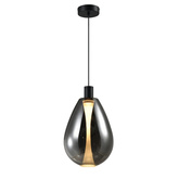 Lampa wisząca Denso 30 szklana czarna nad stół klosz dymiony pojedyncza