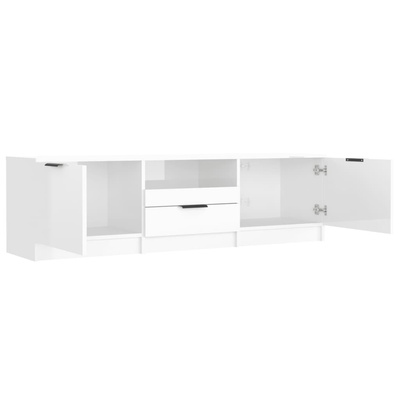 vidaXL Szafka pod TV, wysoki połysk, biała, 140x35x40 cm