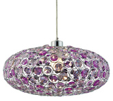 Lampa wisząca Cristy metalowa pojedyncza fioletowa do salonu E27