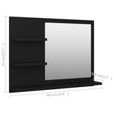 vidaXL Lustro łazienkowe, czarne 60x10,5x45cm, materiał drewnopochodny