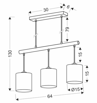 Izotto lampa wisząca biały 3x60W E27 abażur beżowy 33-31594