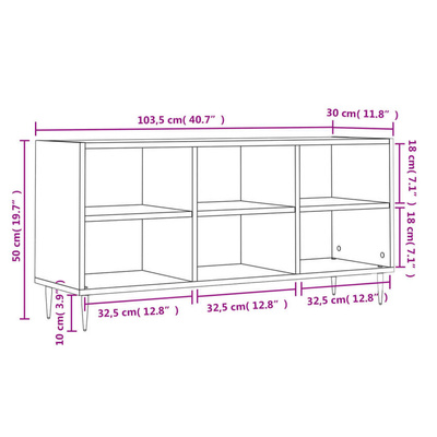 vidaXL Szafka pod TV, biała, wysoki połysk, 103,5x30x50 cm
