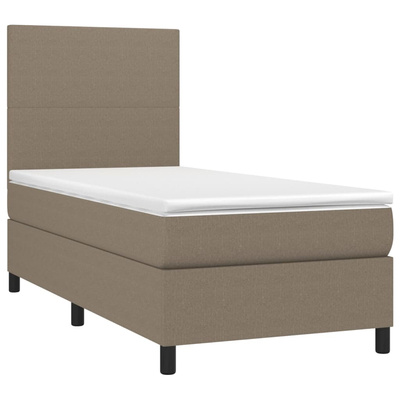 vidaXL Łóżko kontynentalne z materacem, taupe, tkanina, 90x200 cm wariant 11