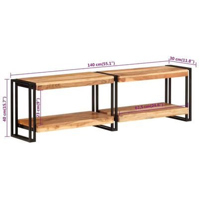 vidaXL Szafka pod TV, 140x30x40 cm, lite drewno akacjowe