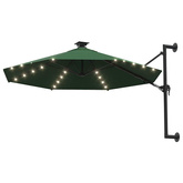 Parasol ogrodowy z LED, ścienny, 300 cm, zielony