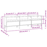 vidaXL Szafka pod TV, przydymiony dąb, 150x30x44,5 cm wariant 4