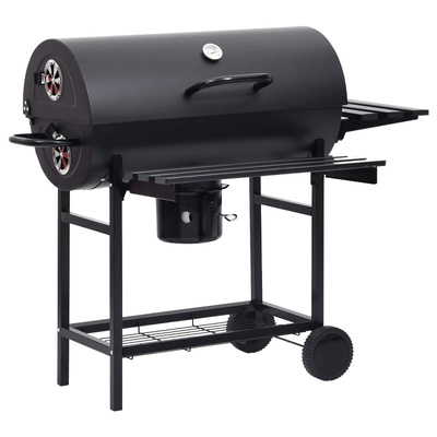 Grill beczkowy na kółkach z półkami 3 szt. 115 x 85 x 95 cm