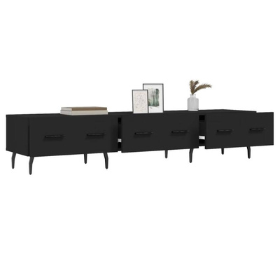 vidaXL Szafka pod TV, czarna, 150x36x30 cm, materiał drewnopochodny wariant 6