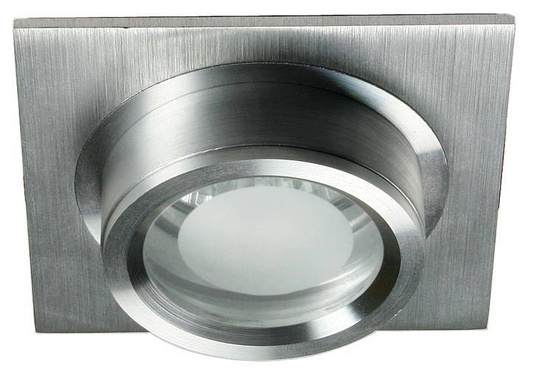 Nowoczesna oprawa wpuszczana MR16 SC-02 SNS/AL srebrna stała aluminium + oprawka GU10