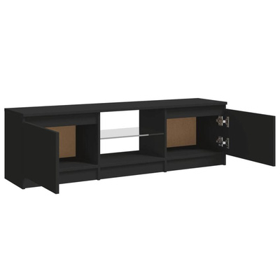 vidaXL Szafka pod TV z oświetleniem LED, czarna, 120 x 30 x 35,5 cm