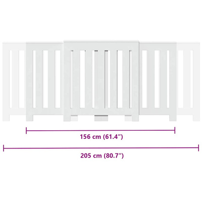 Osłona na grzejnik, biała, 205x21,5x83,5 cm
