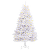 Sztuczna choinka z 300 diodami LED Biały 210 cm PVC i Metal