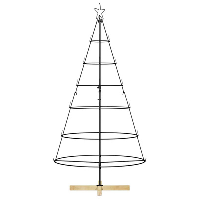 Choinka Stożkowa Świąteczna z podstawą Czarny 154 cm Stal