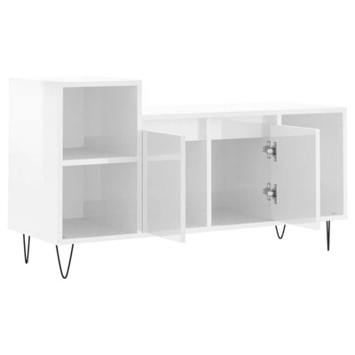 vidaXL Szafka pod TV, wysoki połysk, biała, 100x35x55 cm model standard