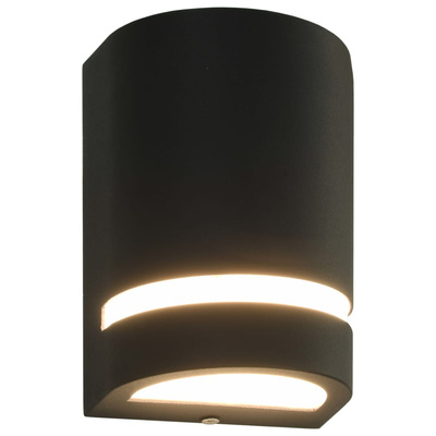 vidaXL Zewnętrzne lampy ścienne, 2 szt., 35 W, czarne, półokrągłe
