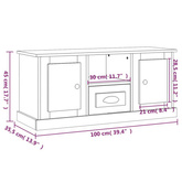 vidaXL Szafka pod TV, biała, 100x35,5x45 cm, materiał drewnopochodny
